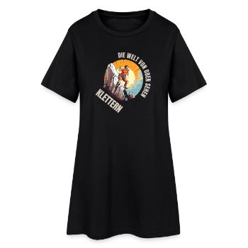 Die Welt von oben sehen - Frauen T-Shirt-Kleid - Schwarz - Vorne