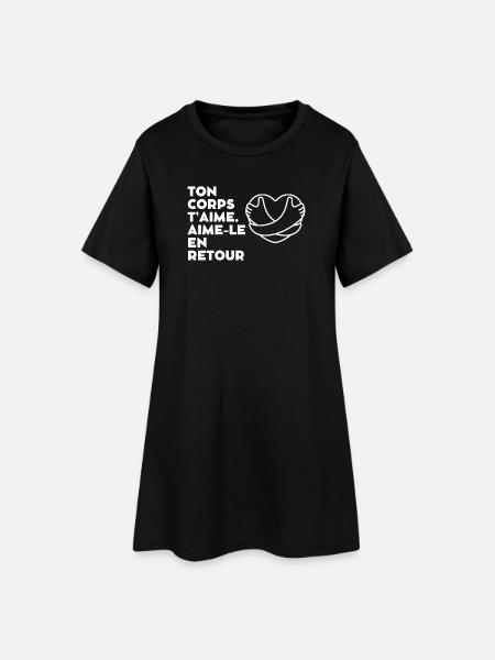 Cœur de mains d'amour inspirant - Robe T-shirt Femme - noir