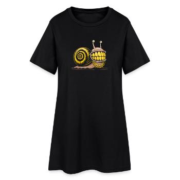 Schnecken-Bling-Bling-HipHop - Frauen T-Shirt-Kleid - Schwarz - Vorne