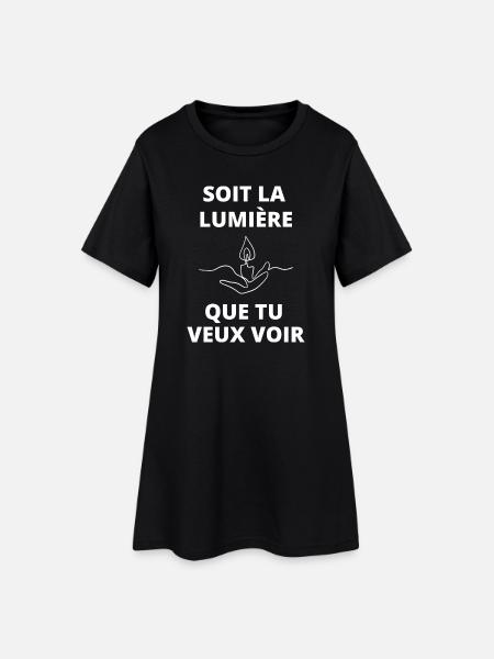 Chandelle Symbolique Éclairante - Robe T-shirt Femme - noir