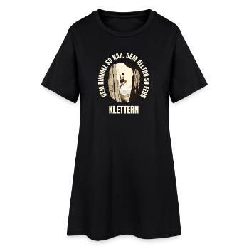 Dem Himmel so nah, dem Alltag so fern - Frauen T-Shirt-Kleid - Schwarz - Vorne