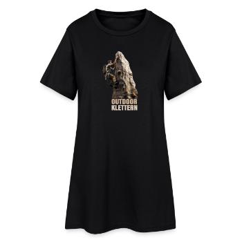 Outdoor Klettern - Frauen T-Shirt-Kleid - Schwarz - Vorne