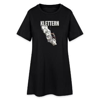 Klettern - Frauen T-Shirt-Kleid - Schwarz - Vorne