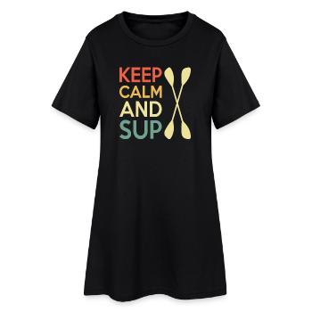 Casual Paddleboard Quote Design - Women’s T-Shirt Dress - black - Front
