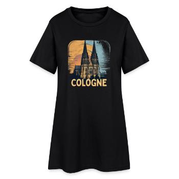 Cathédrale de Cologne Silhouette vintage de Cologne Horizon de Cologne - Robe T-shirt Femme - noir - Devant