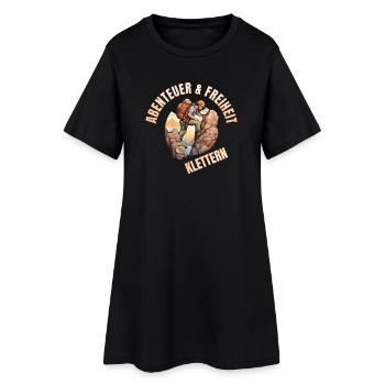 Abenteuer & Freiheit - Frauen T-Shirt-Kleid - Schwarz - Vorne
