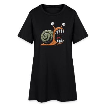 escargot avec des grandes dents - Robe T-shirt Femme - noir - Devant