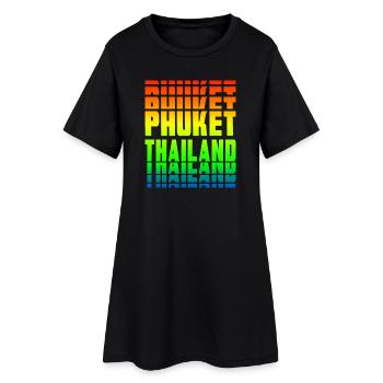 Phuket Thailand Regenbogen Design - Frauen T-Shirt-Kleid - Schwarz - Vorne