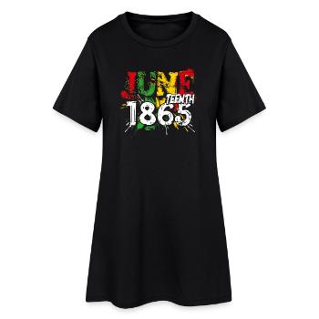 1865 Juneteenth Celebrate African American Freedom - Women’s T-Shirt Dress - black - Front