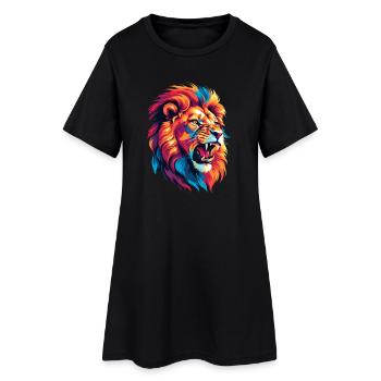 Multicolored Lion - Women’s T-Shirt Dress - black - Front