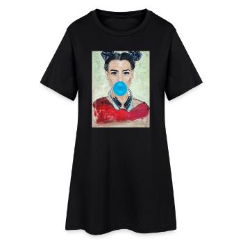 Bubble Fun - Frauen T-Shirt-Kleid - Schwarz - Vorne