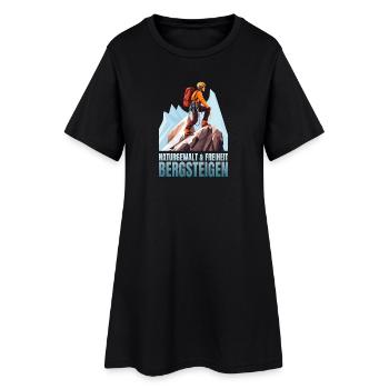 Naturgewalt Freiheit - Frauen T-Shirt-Kleid - Schwarz - Vorne