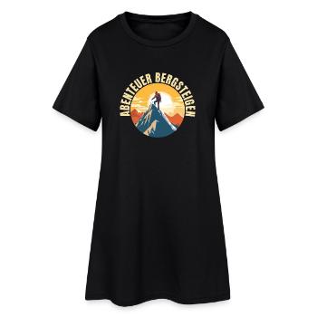 Abenteuer Bergsteigen - Frauen T-Shirt-Kleid - Schwarz - Vorne