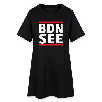 BDN SEE - Frauen T-Shirt-Kleid - Schwarz - Vorne