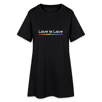 Love is Love Pride Flag Banner - Women’s T-Shirt Dress - black - Front