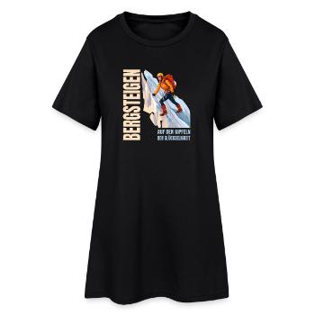 Auf den Gipfeld der Glückseligkeit - Frauen T-Shirt-Kleid - Schwarz - Vorne