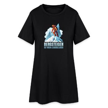 Bergsteigen ist mein Lebenselixier - Frauen T-Shirt-Kleid - Schwarz - Vorne