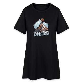 Berge sind der beste Rückzugsort - Frauen T-Shirt-Kleid - Schwarz - Vorne