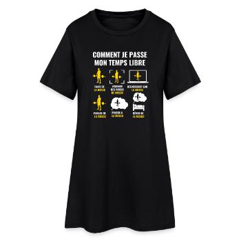 COMMENT JE PASSE MON TEMPS LIBRE - muscu - Robe T-shirt Femme - noir - Devant