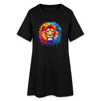 Lion - Robe T-shirt Femme - noir - Devant