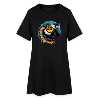 Perroquet - Robe T-shirt Femme - noir - Devant