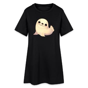 Phoque - Robe T-shirt Femme - noir - Devant