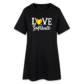 Softball-Spieler Softball - Frauen T-Shirt-Kleid - Schwarz - Vorne