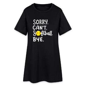 Softball Softball-Spieler - Frauen T-Shirt-Kleid - Schwarz - Vorne