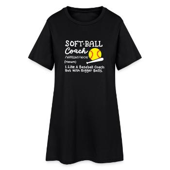 Softball Trainer - Frauen T-Shirt-Kleid - Schwarz - Vorne
