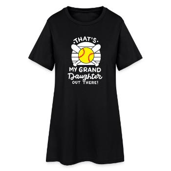 Softball Oma Opa - Frauen T-Shirt-Kleid - Schwarz - Vorne