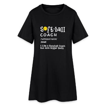 Softball Trainer - Frauen T-Shirt-Kleid - Schwarz - Vorne