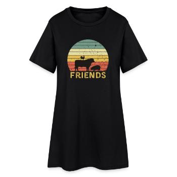 Conception d’amitié d’animaux de basse-cour - Robe T-shirt Femme - noir - Devant