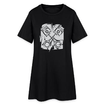 v8 Piston Engine Icon Art Illustration Logo - Women’s T-Shirt Dress - black - Front