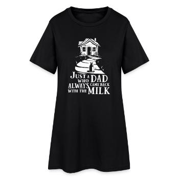 Juste un papa qui revenait toujours avec le lait - Robe T-shirt Femme - noir - Devant