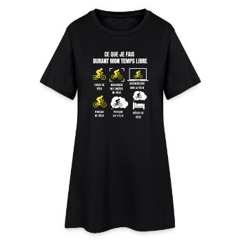 Ce Que Je Fais Durant Mon Temps Libre Vélo - Robe T-shirt Femme - noir - Devant