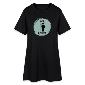 DerRecher - Frauen T-Shirt-Kleid - Schwarz - Vorne