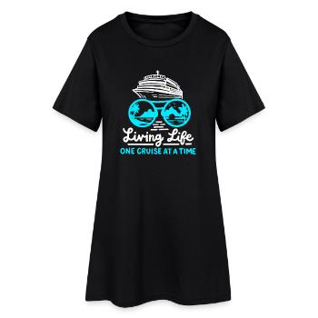 Kreuzfahrtschiff Kreuzfahrt - Frauen T-Shirt-Kleid - Schwarz - Vorne
