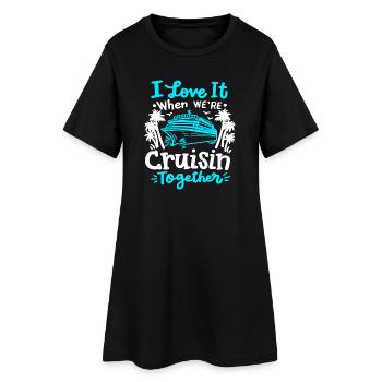 Kreuzfahrt Reise Familie Paare - Frauen T-Shirt-Kleid - Schwarz - Vorne
