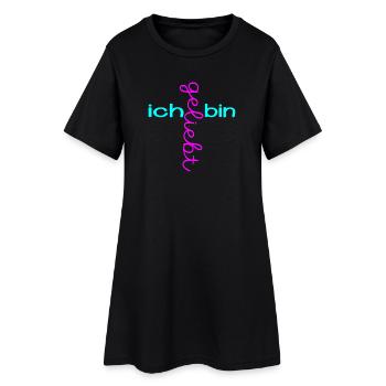 CHRISTLICHER GLAUBE ICH BIN GELIEBT - Frauen T-Shirt-Kleid - Schwarz - Vorne