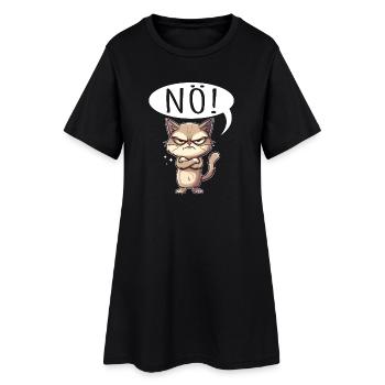 Coole Katze NÖ lustiger Spruch grummelig - Frauen T-Shirt-Kleid - Schwarz - Vorne