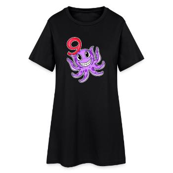 9. Geburtstag Motiv Kraken - neun Jahre alt - Frauen T-Shirt-Kleid - Schwarz - Vorne