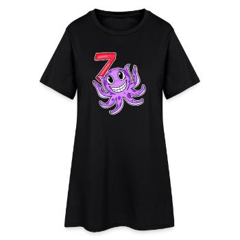 Motif 7e anniversaire Octopus - Sept ans - Robe T-shirt Femme - noir - Devant