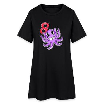 Motif 8e anniversaire Octopus - Huit ans - Robe T-shirt Femme - noir - Devant