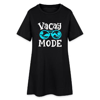 Kreuzfahrturlaub - Frauen T-Shirt-Kleid - Schwarz - Vorne