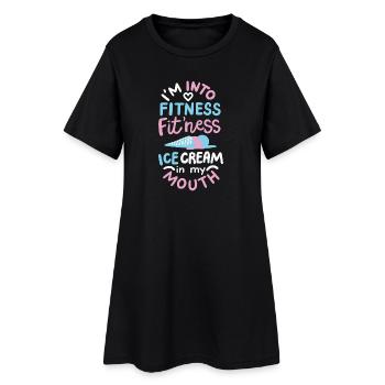 Eis - Fitness - Frauen T-Shirt-Kleid - Schwarz - Vorne