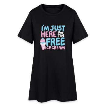 Eiscreme Eisliebhaber - Frauen T-Shirt-Kleid - Schwarz - Vorne