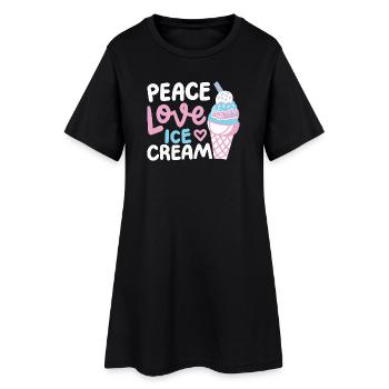 Eiscreme Eisliebhaber - Frauen T-Shirt-Kleid - Schwarz - Vorne