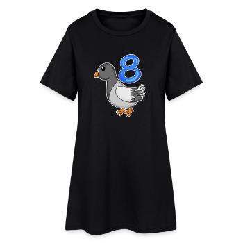 8. Geburtstag Motiv Taube - acht Jahre alt - Frauen T-Shirt-Kleid - Schwarz - Vorne