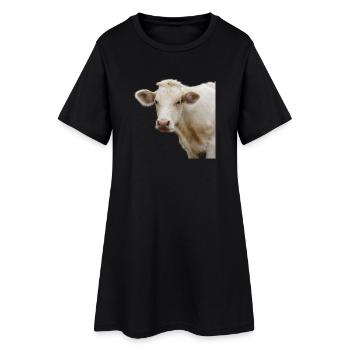 drôle vache tête de vache cadeau fermier - Robe T-shirt Femme - noir - Devant