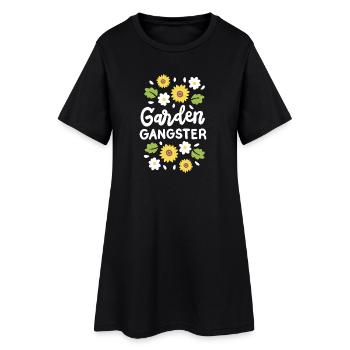 Garten Gartenarbeit - Frauen T-Shirt-Kleid - Schwarz - Vorne